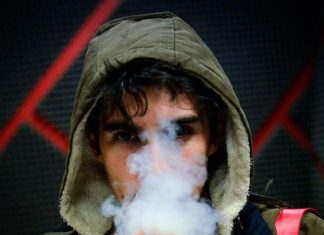 man vaping