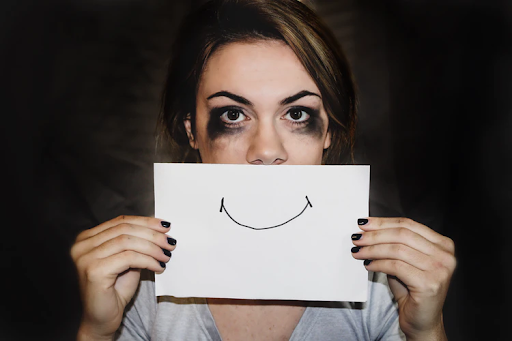 Woman Bruised With Smile