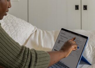 using laptop