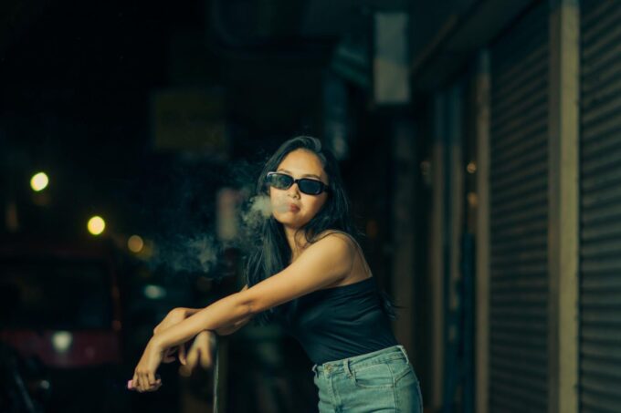 woman vaping