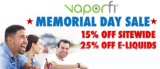 VaporFi Memorial Day Sale